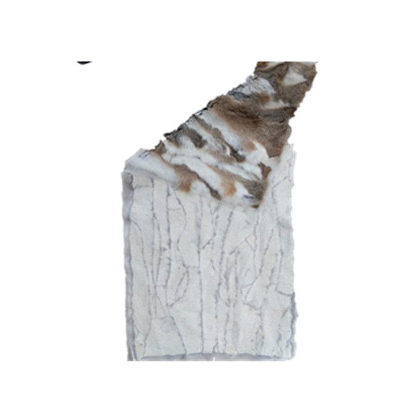 Rabbit Winter Fur Blankets Rabbit Fur Patchwork Mattress Clothing Furniture Bed Blankets - Mubimart