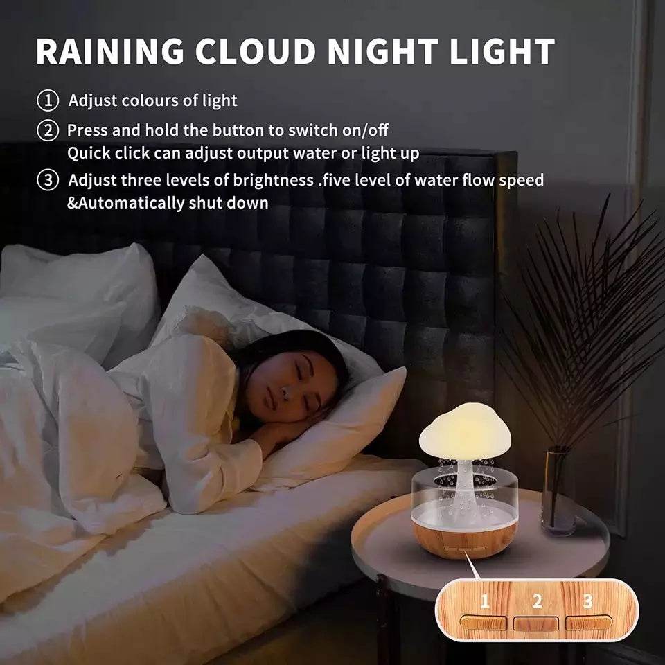 Rain Cloud Aroma Humidifier Raining Humidifier Water Drop Humidifier - Mubimart