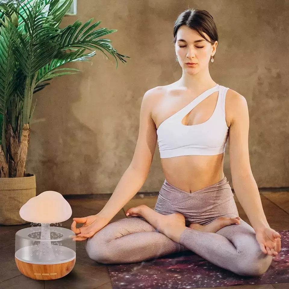 Rain Cloud Aroma Humidifier Raining Humidifier Water Drop Humidifier - Mubimart
