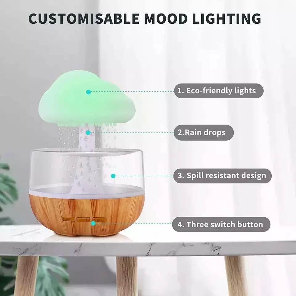 Rain Cloud Aroma Humidifier Raining Humidifier Water Drop Humidifier - Mubimart
