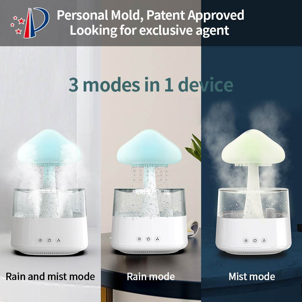 Rain Humidifier Mushroom Humidifier Rain Cloud Humidifier Water Drop Humidifier - Mubimart