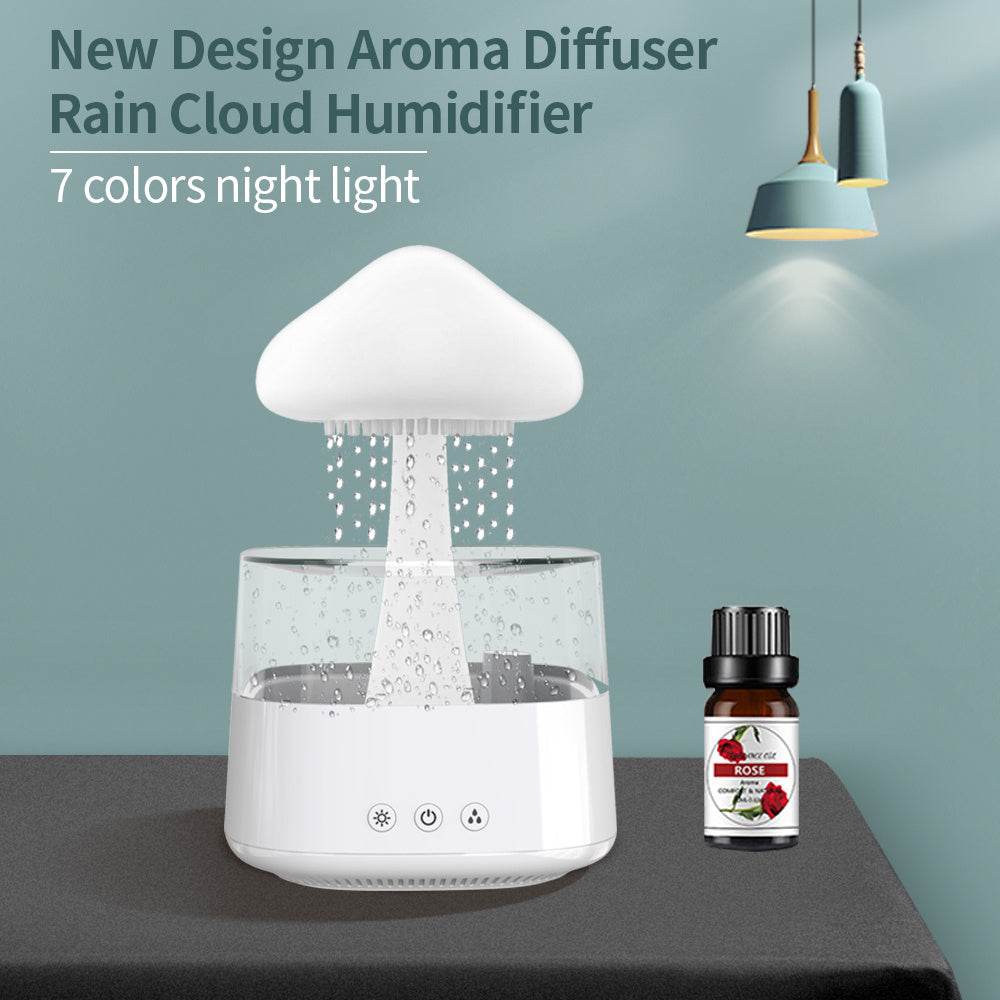 Rain Humidifier Mushroom Humidifier Rain Cloud Humidifier Water Drop Humidifier - Mubimart