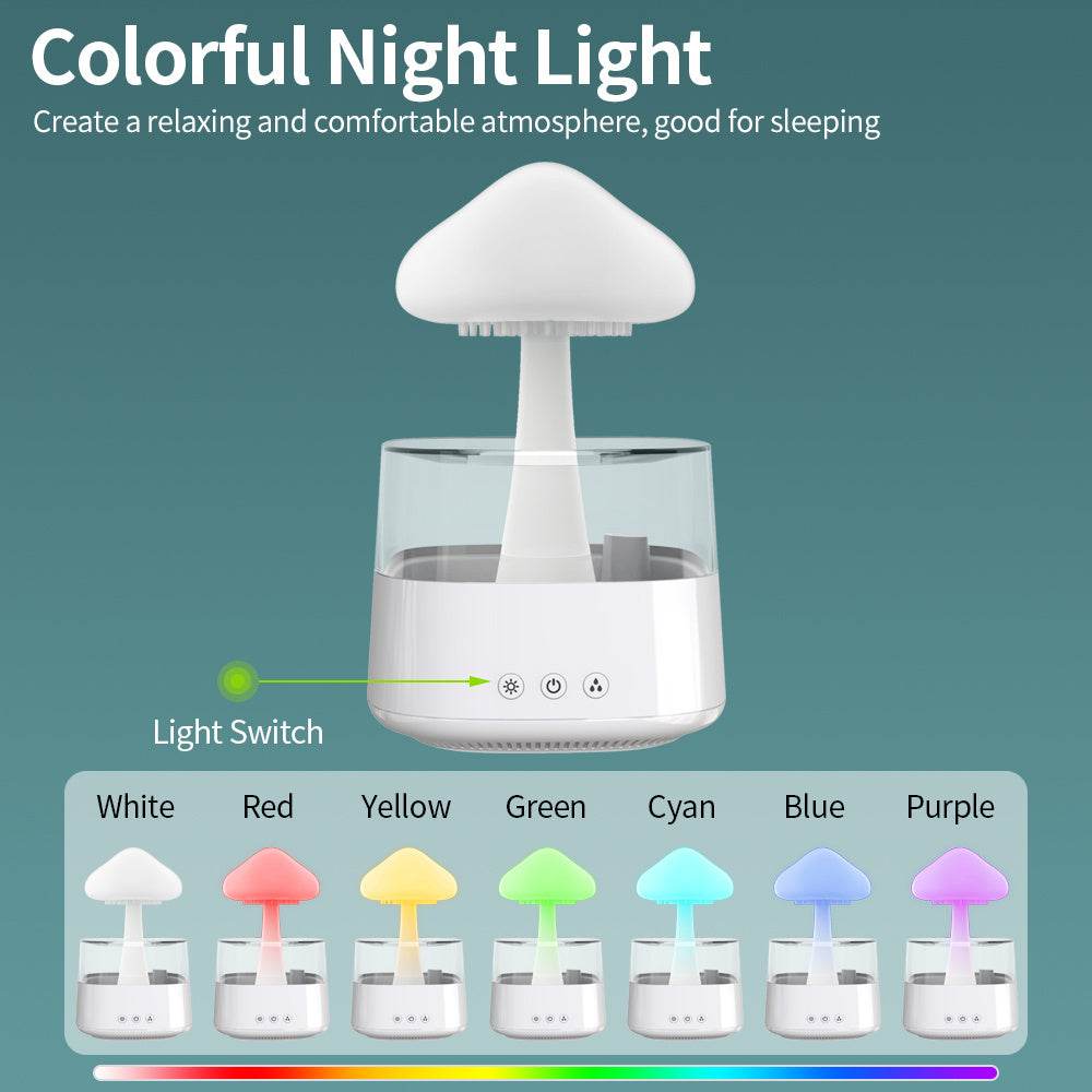 Rain Humidifier Mushroom Humidifier Rain Cloud Humidifier Water Drop Humidifier - Mubimart