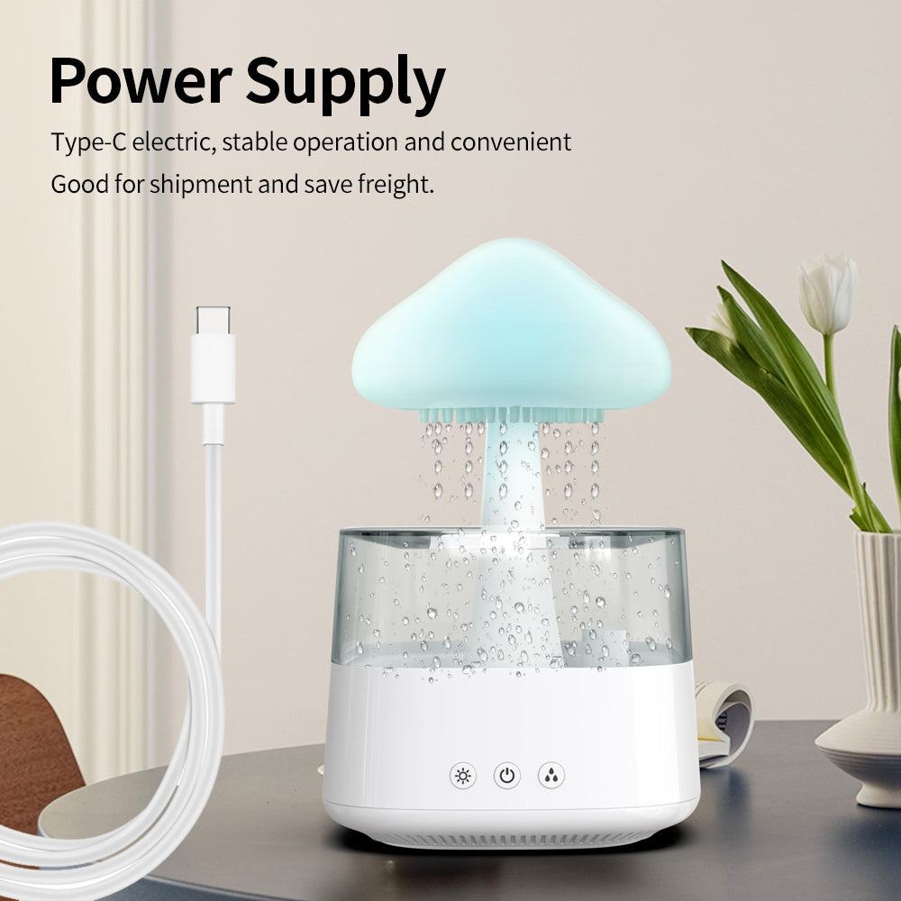 Rain Humidifier Mushroom Humidifier Rain Cloud Humidifier Water Drop Humidifier - Mubimart -  