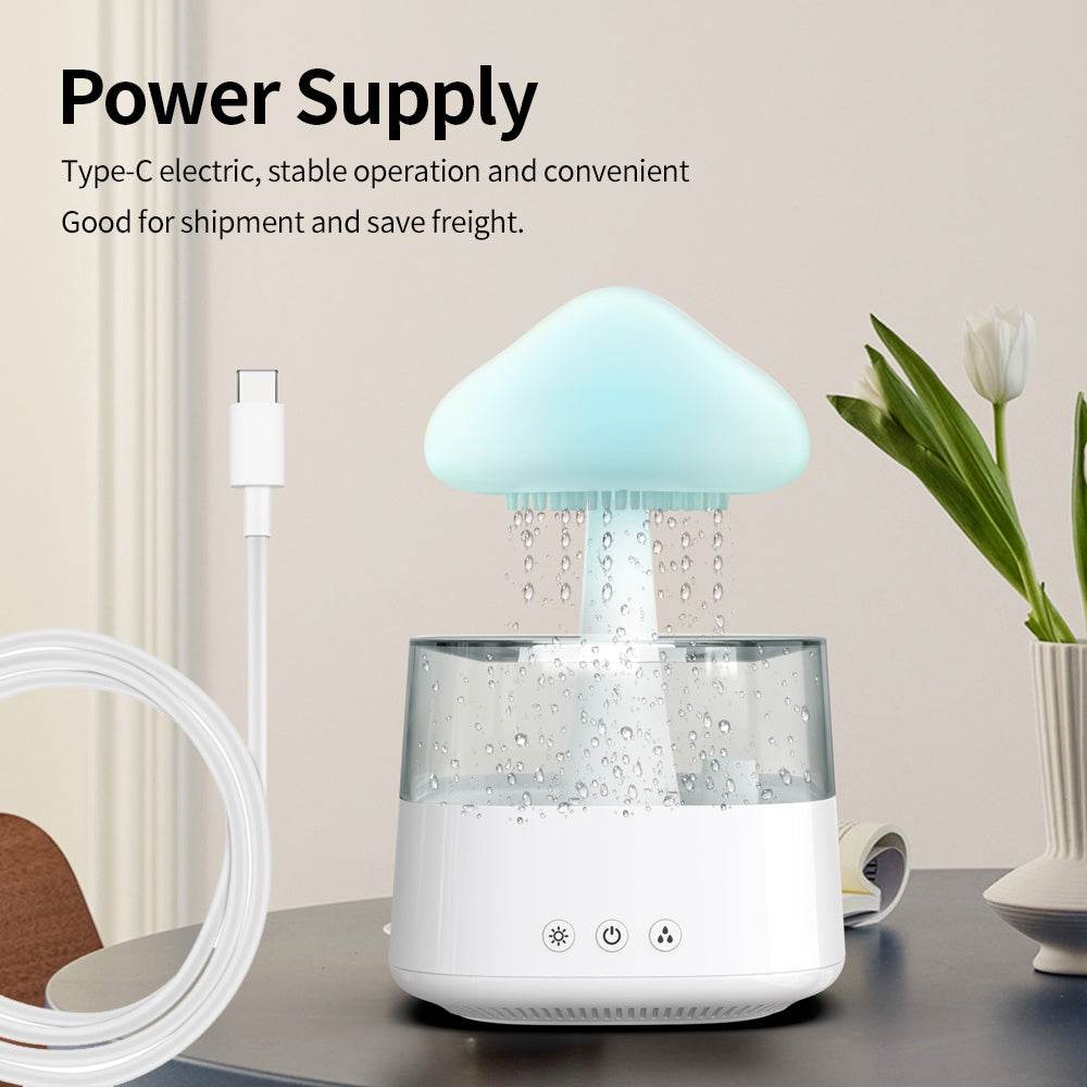 Rain Humidifier Mushroom Humidifier Rain Cloud Humidifier Water Drop Humidifier - Mubimart