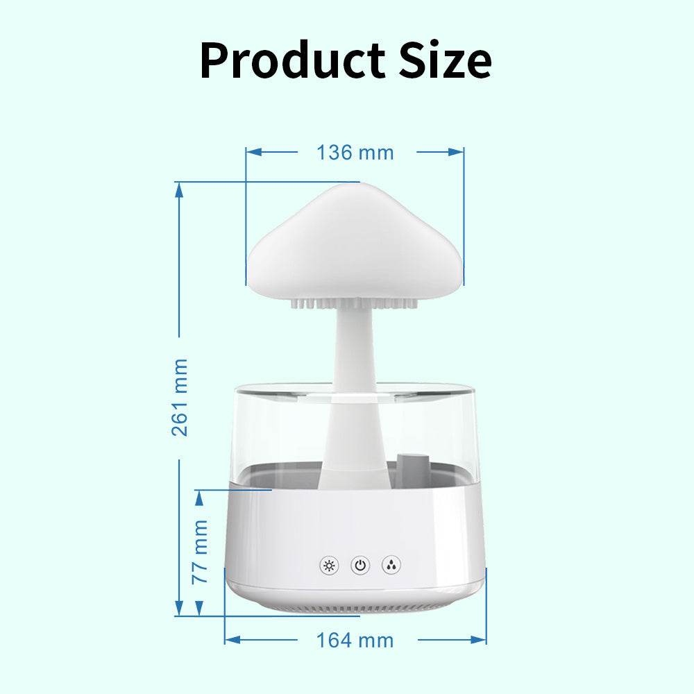 Rain Humidifier Mushroom Humidifier Rain Cloud Humidifier Water Drop Humidifier - Mubimart