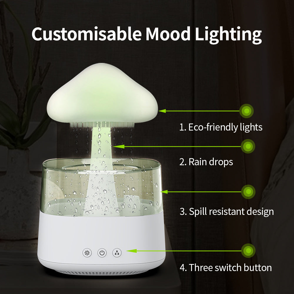 Rain Humidifier Mushroom Humidifier Rain Cloud Humidifier Water Drop Humidifier - Mubimart -  