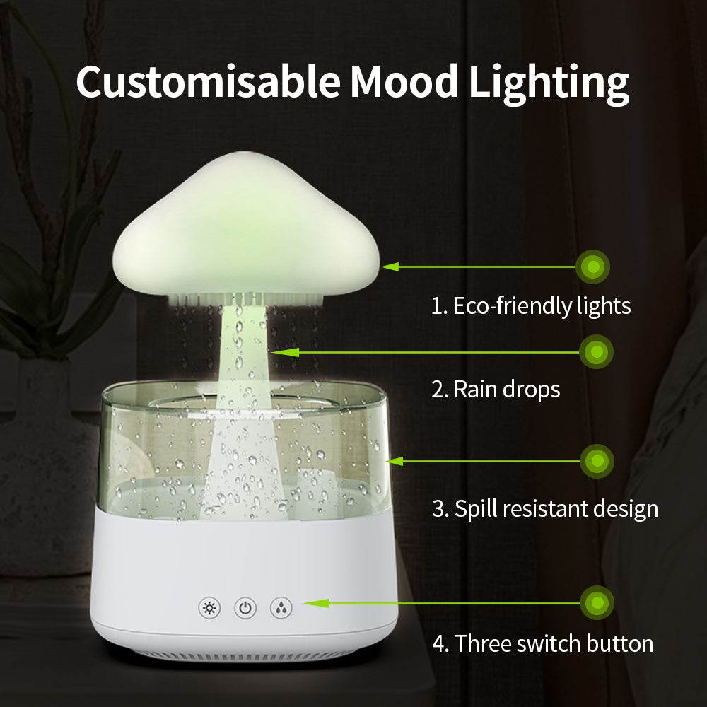 Rain Humidifier Mushroom Humidifier Rain Cloud Humidifier Water Drop Humidifier - Mubimart