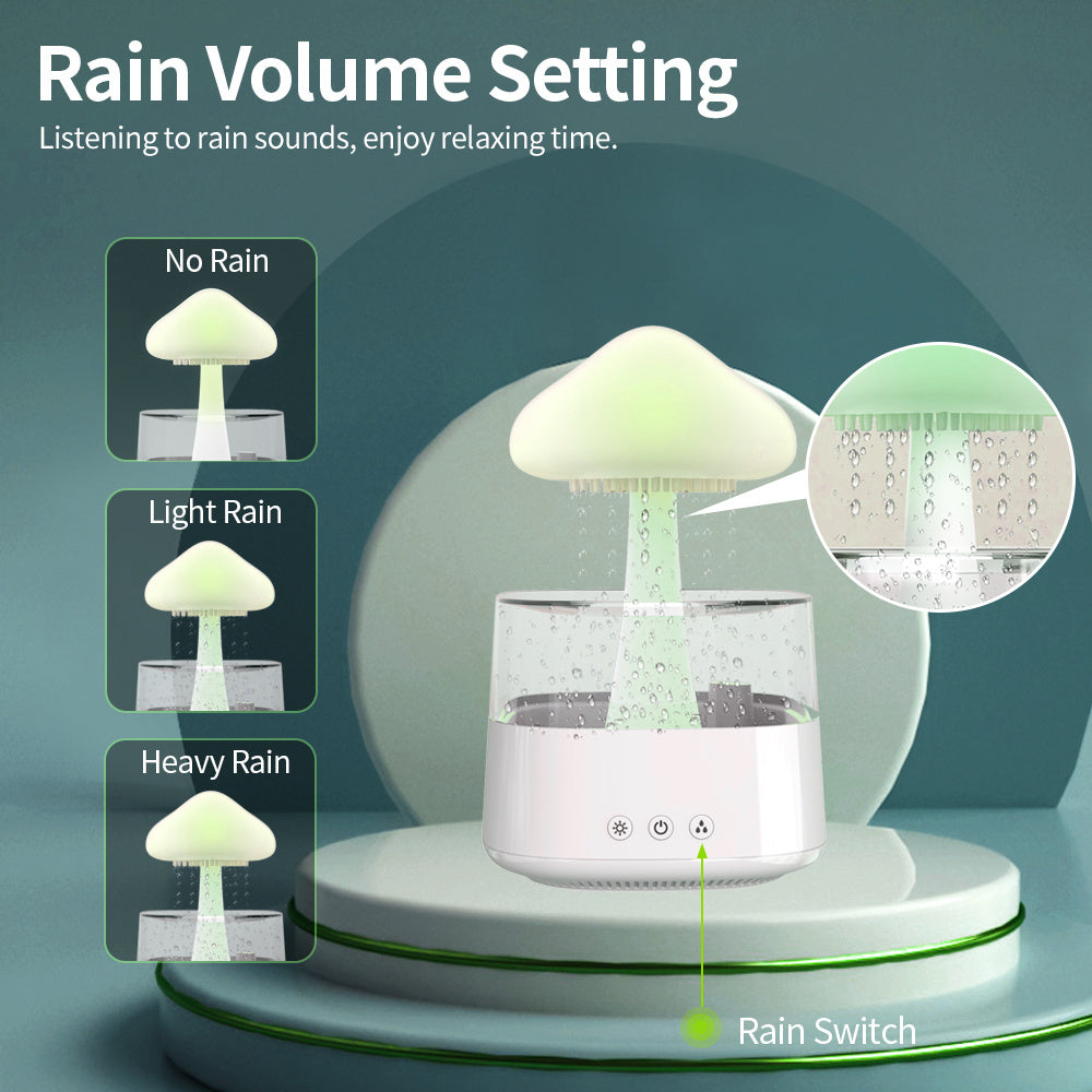 Rain Humidifier Mushroom Humidifier Rain Cloud Humidifier Water Drop Humidifier - Mubimart -  