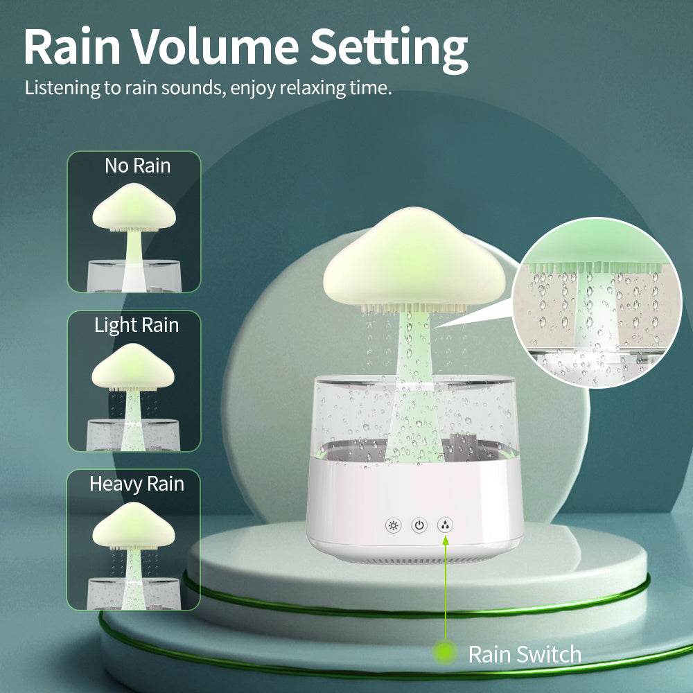 Rain Humidifier Mushroom Humidifier Rain Cloud Humidifier Water Drop Humidifier - Mubimart