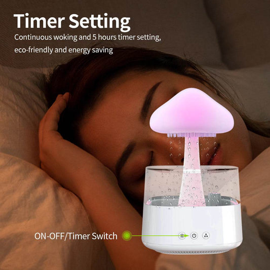 Rain Humidifier Mushroom Humidifier Rain Cloud Humidifier Water Drop Humidifier - Mubimart