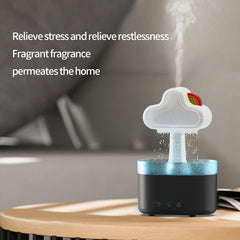 Rainbow After Rain Humidifier Snuggling 500ML Cloud Humidifier Air Home Fogger Mist Ultrasonic Air Humidifier Mushroom Rain Cloud Humidifier With Led Light - Mubimart -  