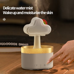 Rainbow After Rain Humidifier Snuggling 500ML Cloud Humidifier Air Home Fogger Mist Ultrasonic Air Humidifier Mushroom Rain Cloud Humidifier With Led Light - Mubimart -  