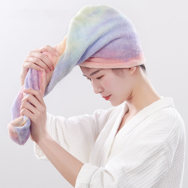 Rainbow Print Dry Hair Cap Quick Dry Towel - Mubimart - Hair Towel 