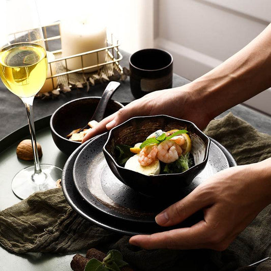 Ramen Bowl Big Bowl Hotel Restaurant Bowl Plate Cup Set - Mubimart