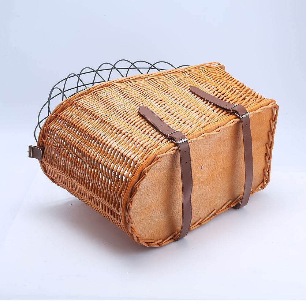 Rattan Bicycle Basket Rear Basket Pet Basket - Mubimart