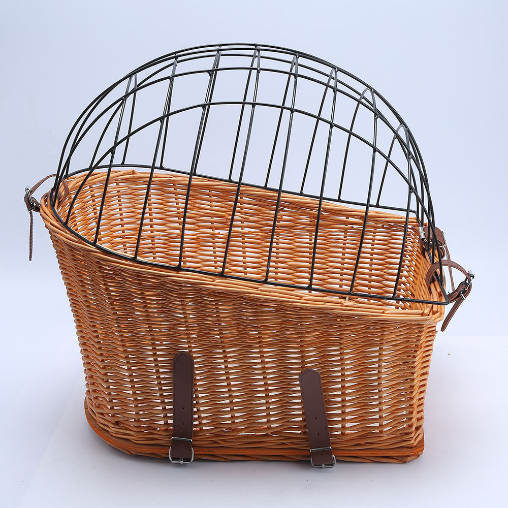 Rattan Bicycle Basket Rear Basket Pet Basket - Mubimart - Wicker basket 