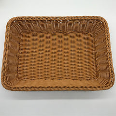 Rattan Storage Basket Plastic Woven Fruit Basket Home Storage Organizing Basket - Mubimart -  