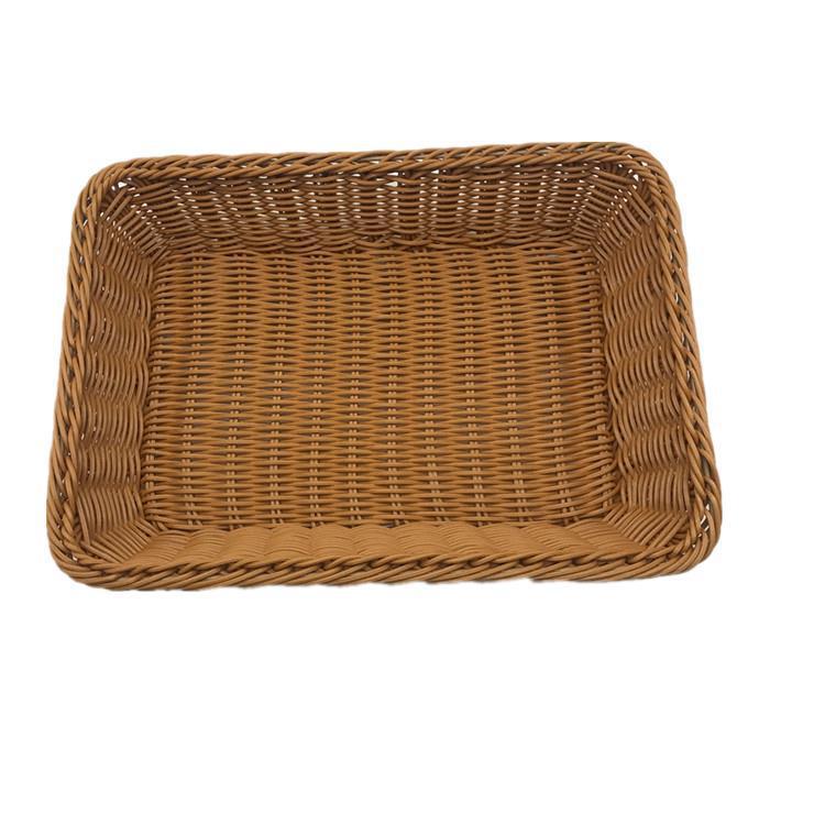 Rattan Storage Basket Plastic Woven Fruit Basket Home Storage Organizing Basket - Mubimart - Woven Basket 