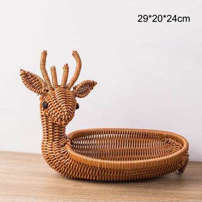 Rattan Woven Animal Basket - Mubimart
