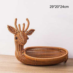 Rattan Woven Animal Basket - Mubimart -  