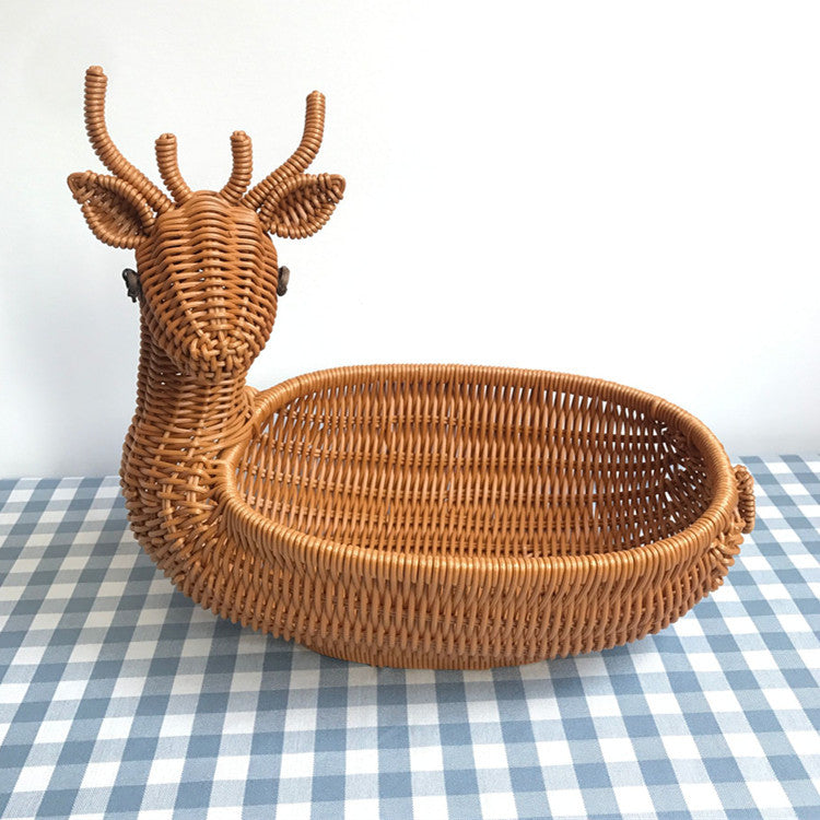 Rattan Woven Animal Basket - Mubimart -  