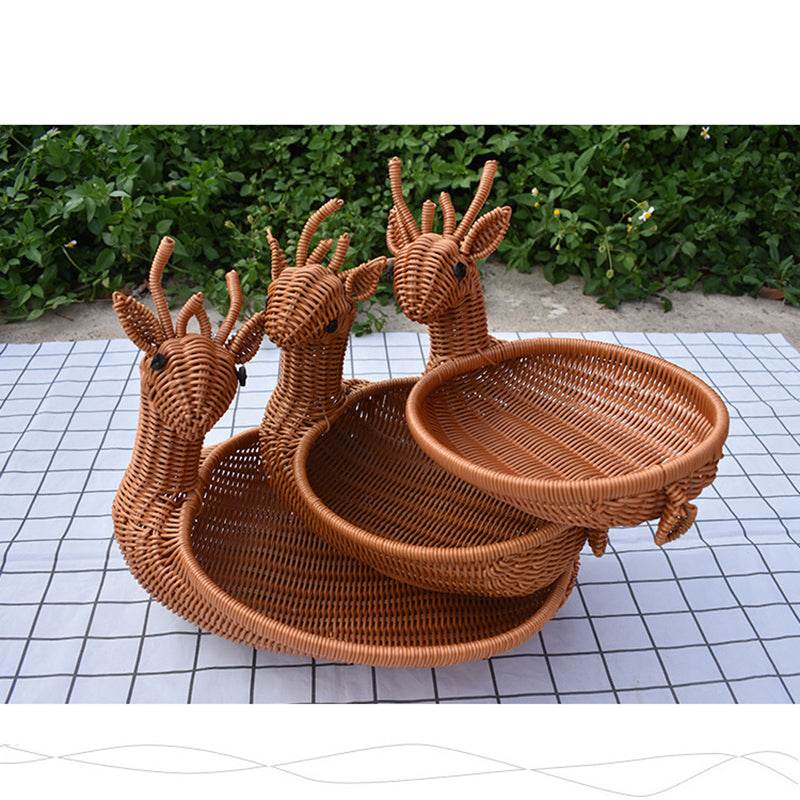 Rattan Woven Animal Basket - Mubimart