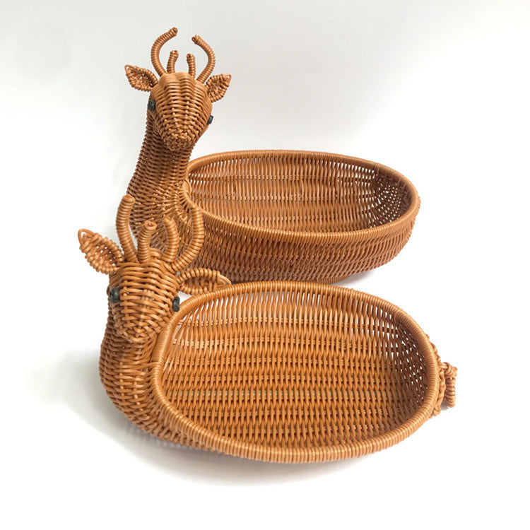 Rattan Woven Animal Basket - Mubimart -  