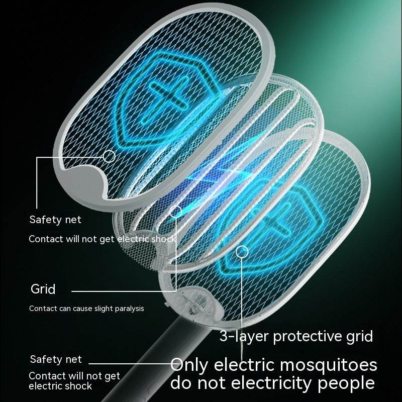 Rechargeable Household Strong Two-in-one Folding Mosquito Swatter - Mubimart