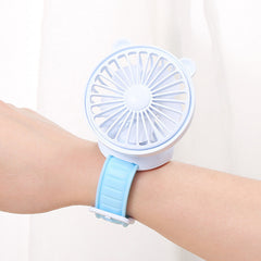 Rechargeable Watch Fan Student Desktop Bear Watch Fan Handheld Mini Fan - Mubimart -  