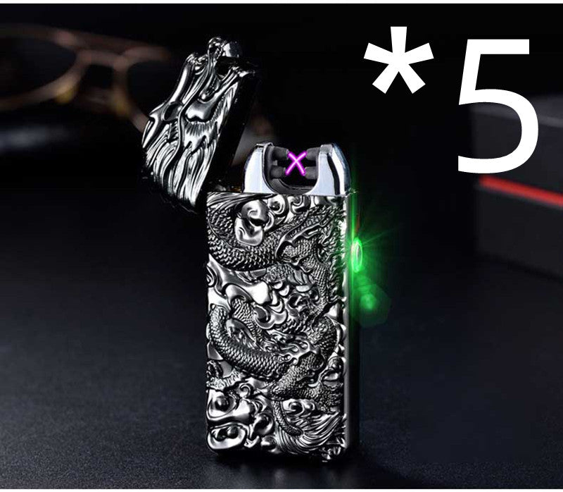 Rechargeable lighter creative metal windproof cigarette lighter - Mubimart -  