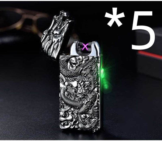 Rechargeable lighter creative metal windproof cigarette lighter - Mubimart