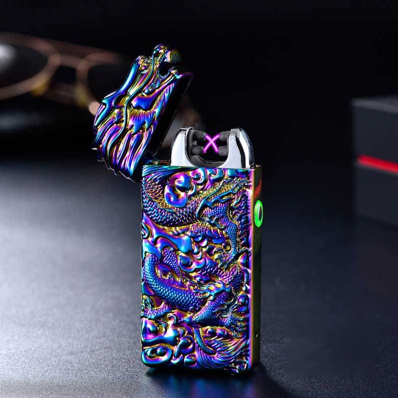 Rechargeable lighter creative metal windproof cigarette lighter - Mubimart