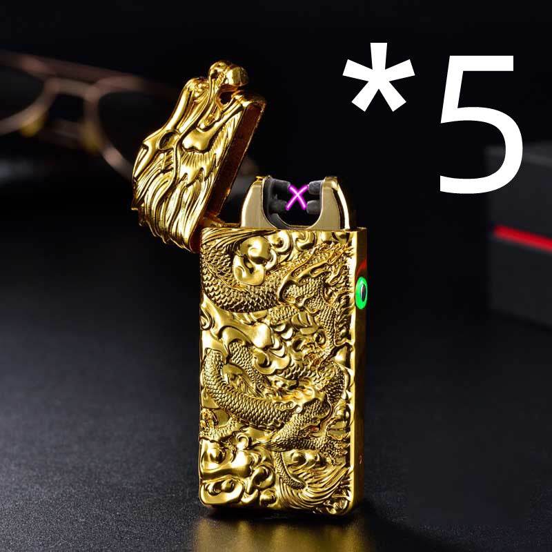 Rechargeable lighter creative metal windproof cigarette lighter - Mubimart