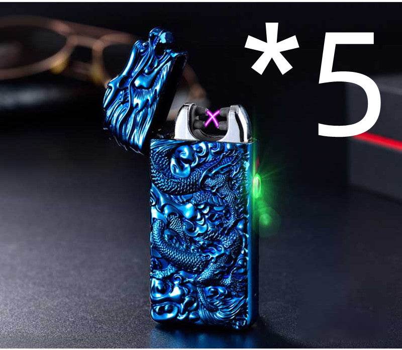 Rechargeable lighter creative metal windproof cigarette lighter - Mubimart