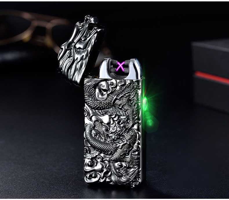 Rechargeable lighter creative metal windproof cigarette lighter - Mubimart -  