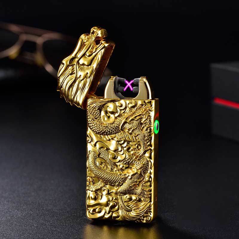 Rechargeable lighter creative metal windproof cigarette lighter - Mubimart