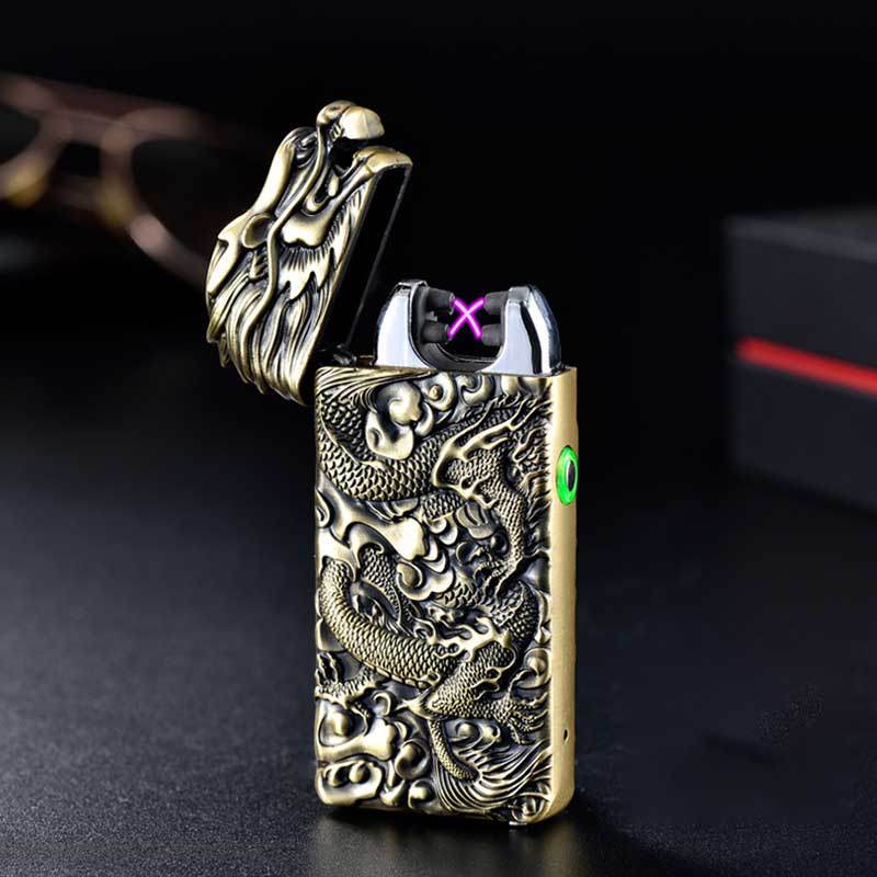 Rechargeable lighter creative metal windproof cigarette lighter - Mubimart