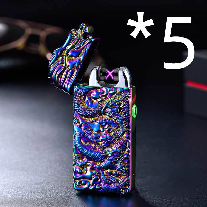 Rechargeable lighter creative metal windproof cigarette lighter - Mubimart