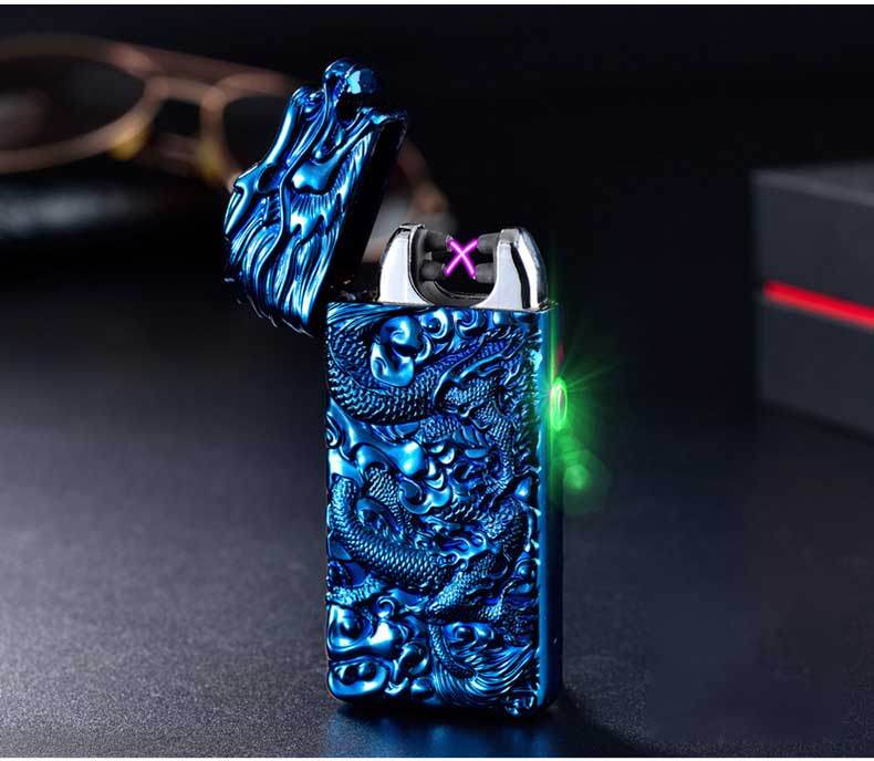 Rechargeable lighter creative metal windproof cigarette lighter - Mubimart