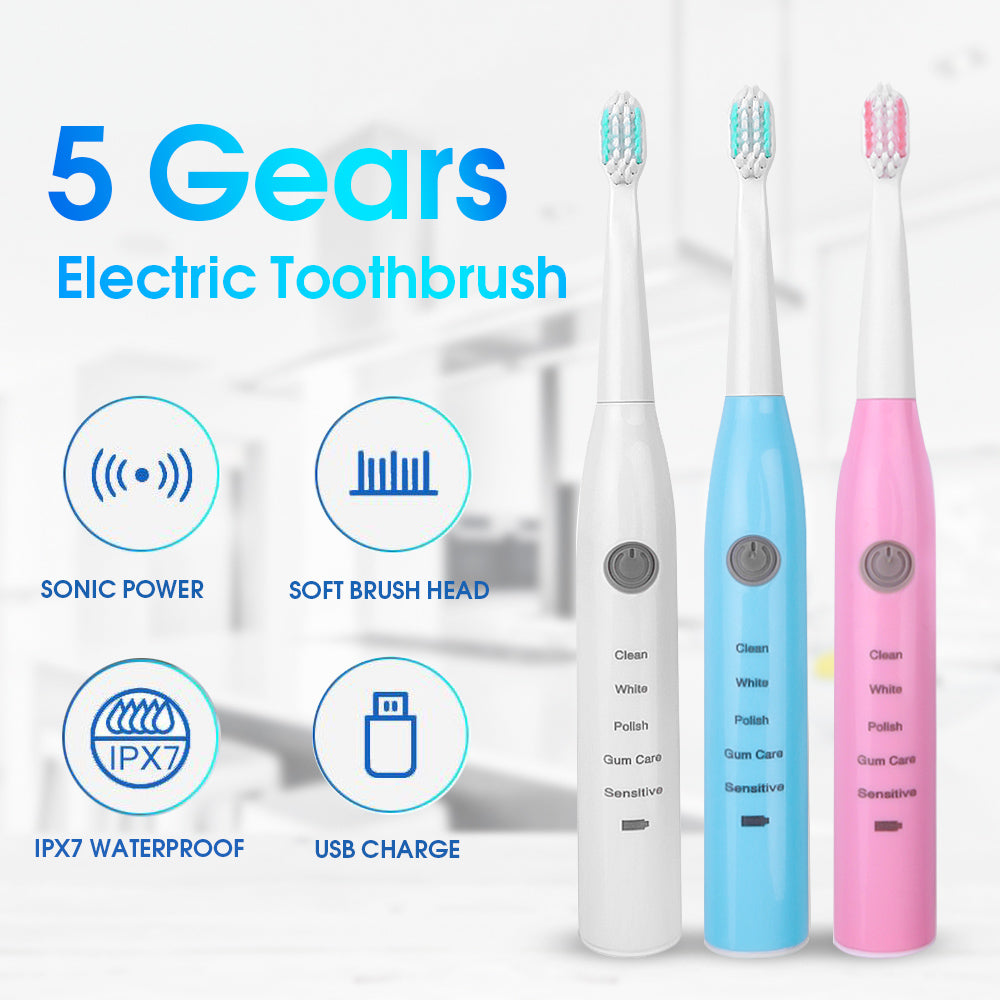 Rechargeable sonic electric toothbrush - Mubimart - Electric toothbrush 