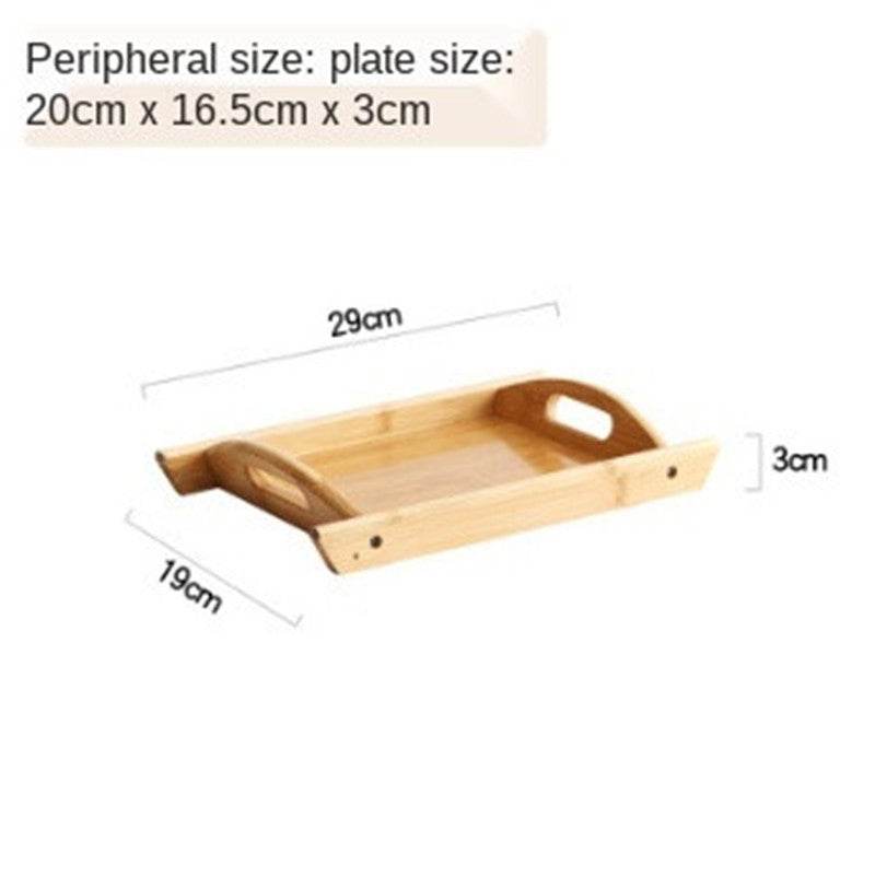 Rectangular Bamboo Tray Dim Sum Snack Bread Wooden Tray Tea Tray - Mubimart