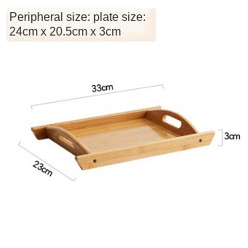Rectangular Bamboo Tray Dim Sum Snack Bread Wooden Tray Tea Tray - Mubimart