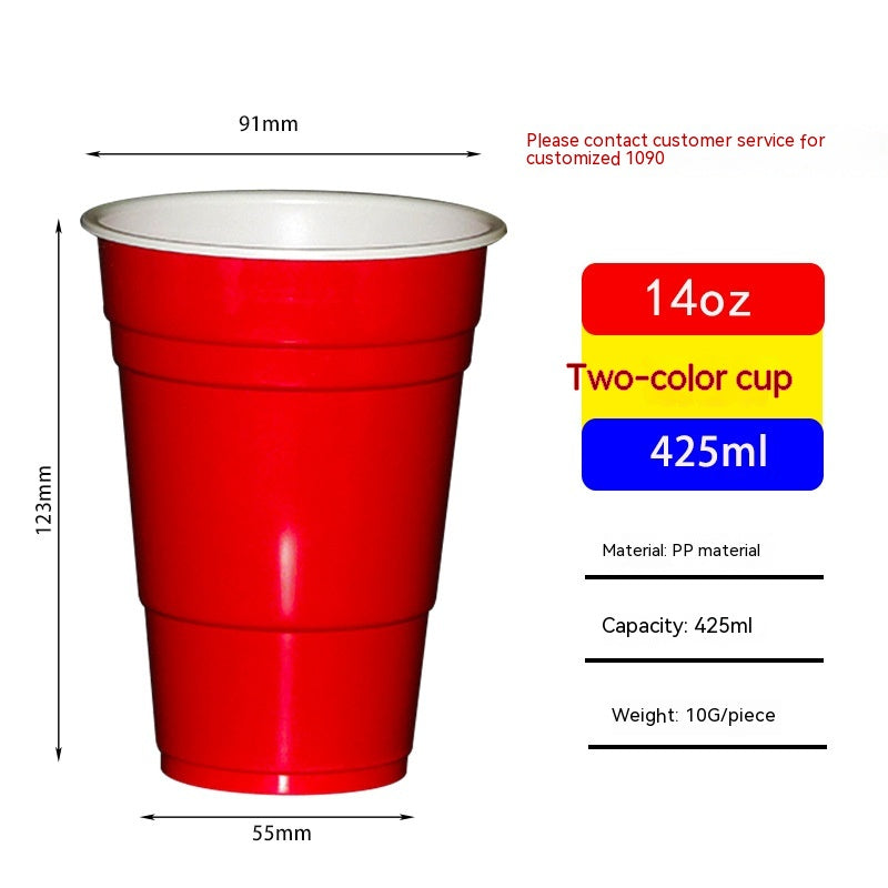 Red Disposable Plastic Cup Single Layer - Mubimart -  