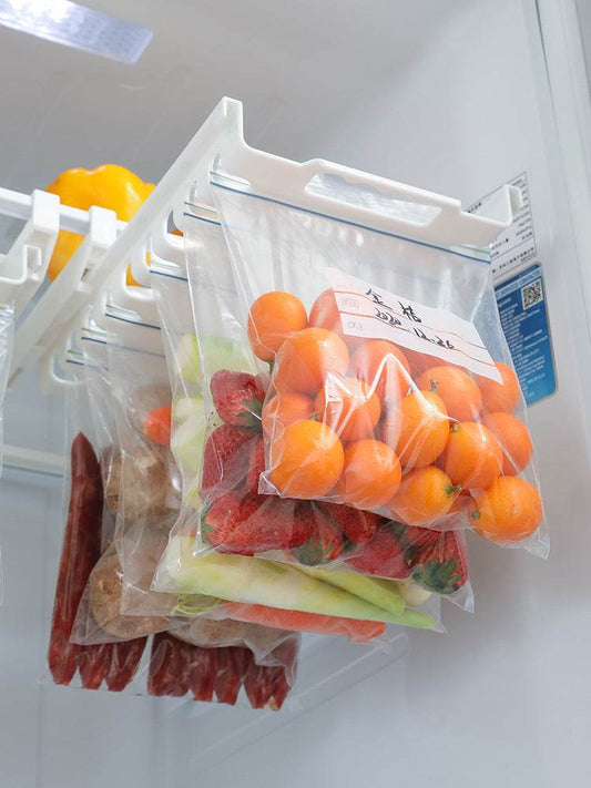 Refrigerator Fresh-keeping Drawer Type Kitchen Food Sealing Bag Track Storage Hanger - Mubimart