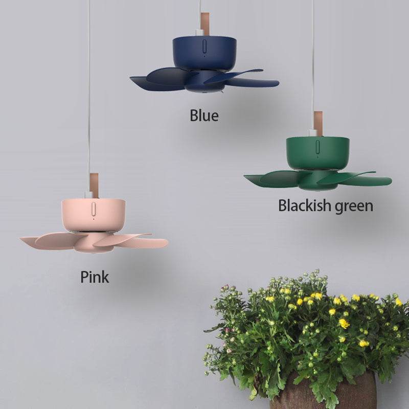 Remote Control Timing USB Powered Ceiling Fan Air Cooler 4 Speed Fan for Bed Camping Indoor Outdoor Hanging Tent Hanging - Mubimart