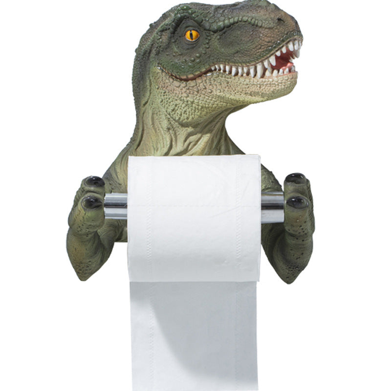 Resin Dinosaur Tissue Holder Box Toilet Waterproof Tissue Holder Toilet Modern Paper Towel Holder Punch-free Bathroom Accessory - Mubimart -  