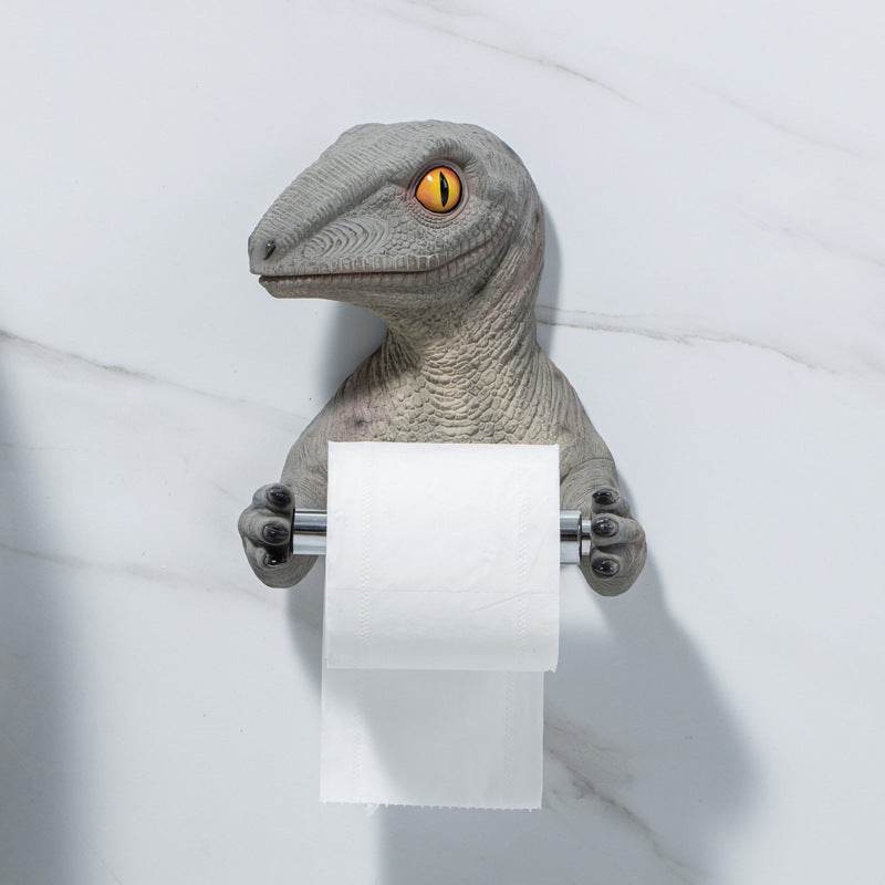 Resin Dinosaur Tissue Holder Box Toilet Waterproof Tissue Holder Toilet Modern Paper Towel Holder Punch-free Bathroom Accessory - Mubimart