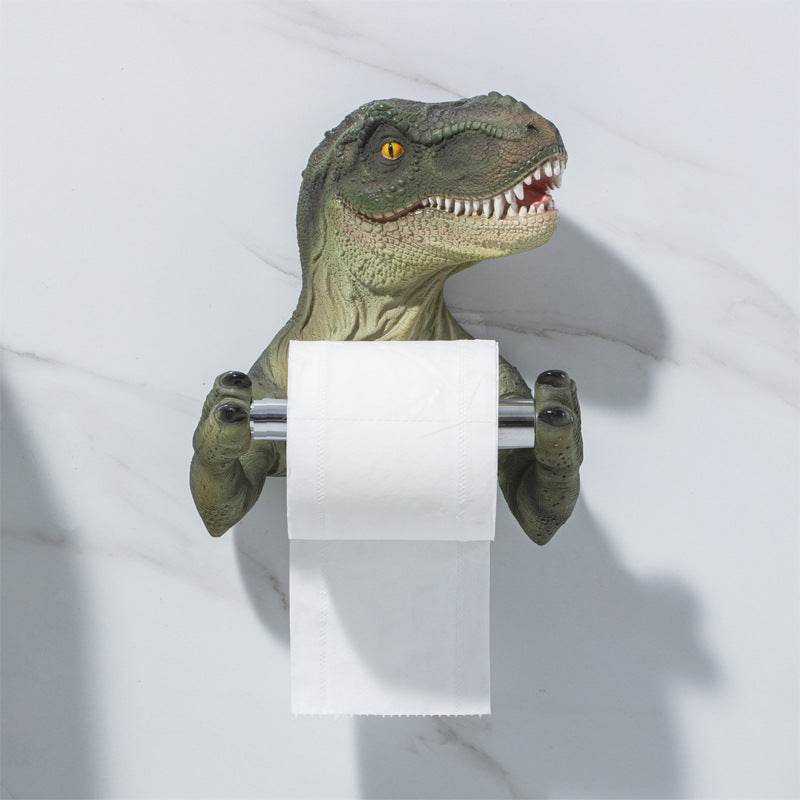 Resin Dinosaur Tissue Holder Box Toilet Waterproof Tissue Holder Toilet Modern Paper Towel Holder Punch-free Bathroom Accessory - Mubimart