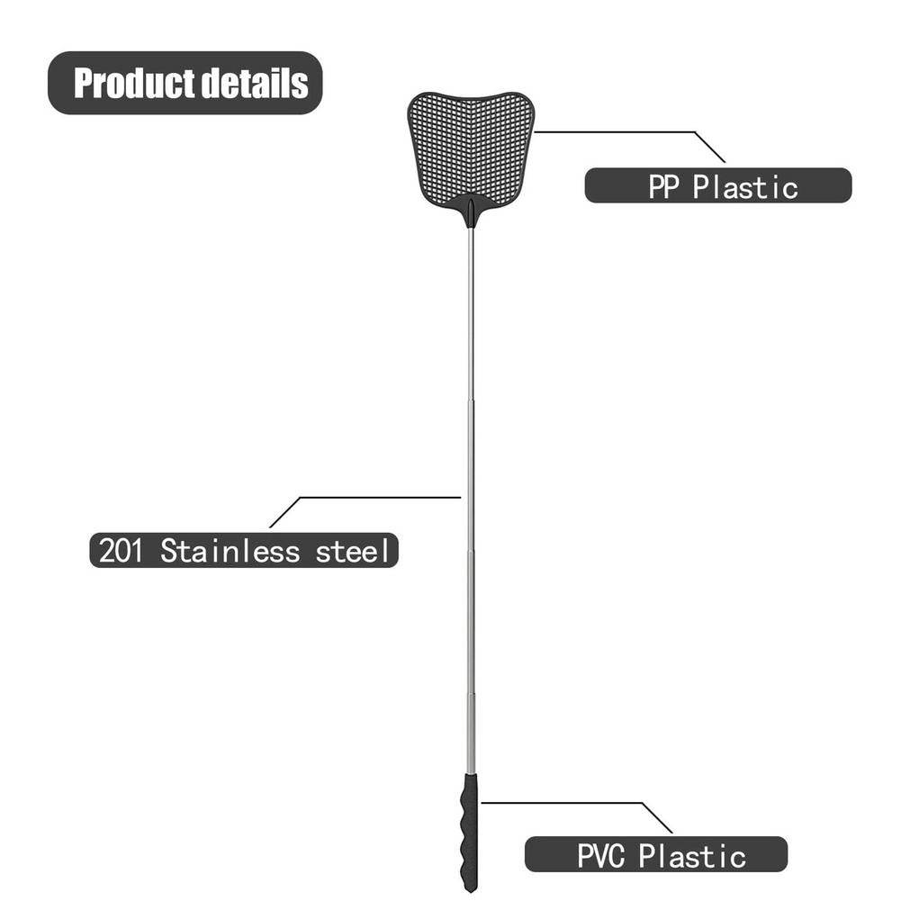 Retractable Stainless Steel Rod 12CM Banana Shape Plastic Fly Swatter - Mubimart